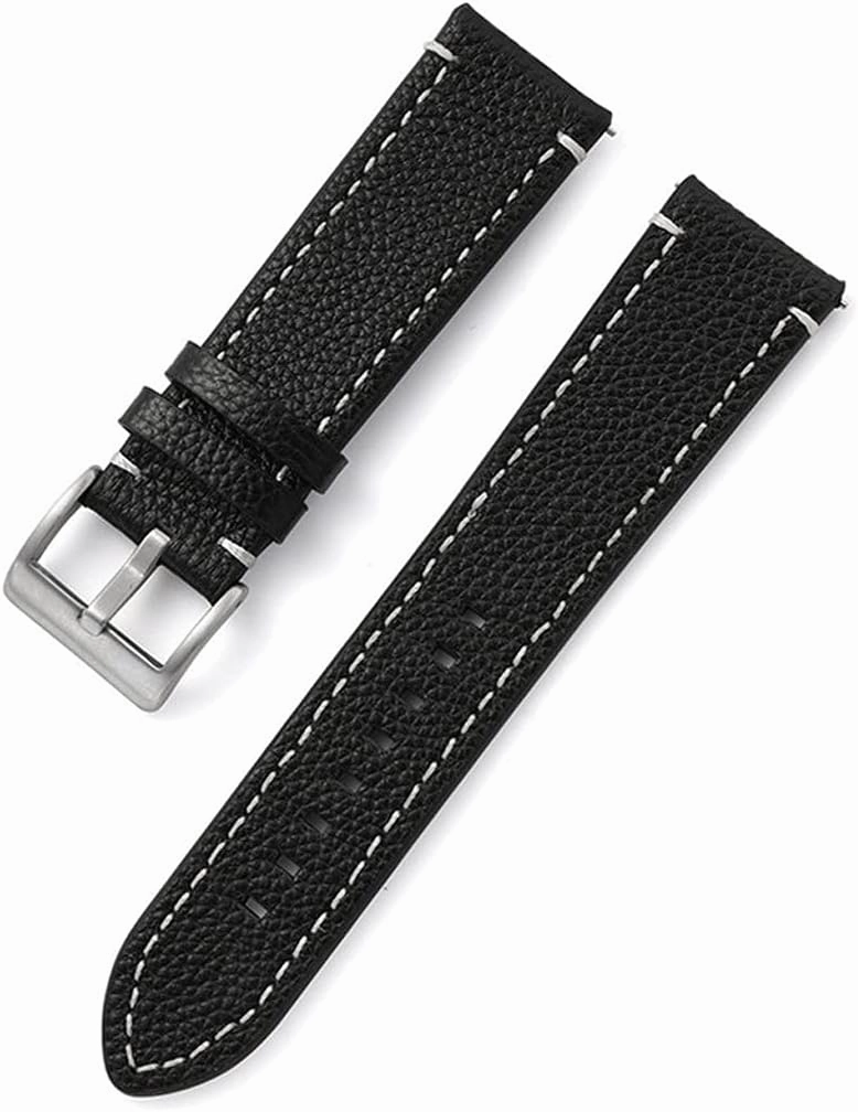 Double-Sided Leather 18mm 20mm 22mm 24mm Watchband Quick Release Watch Band Strap Men Women Yellow Red Black Watch Accessories(D,24mm)
