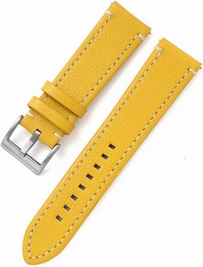 Double-Sided Leather 18mm 20mm 22mm 24mm Watchband Quick Release Watch Band Strap Men Women Yellow Red Black Watch Accessories(White-Dinosaur Doodle4,18mm)