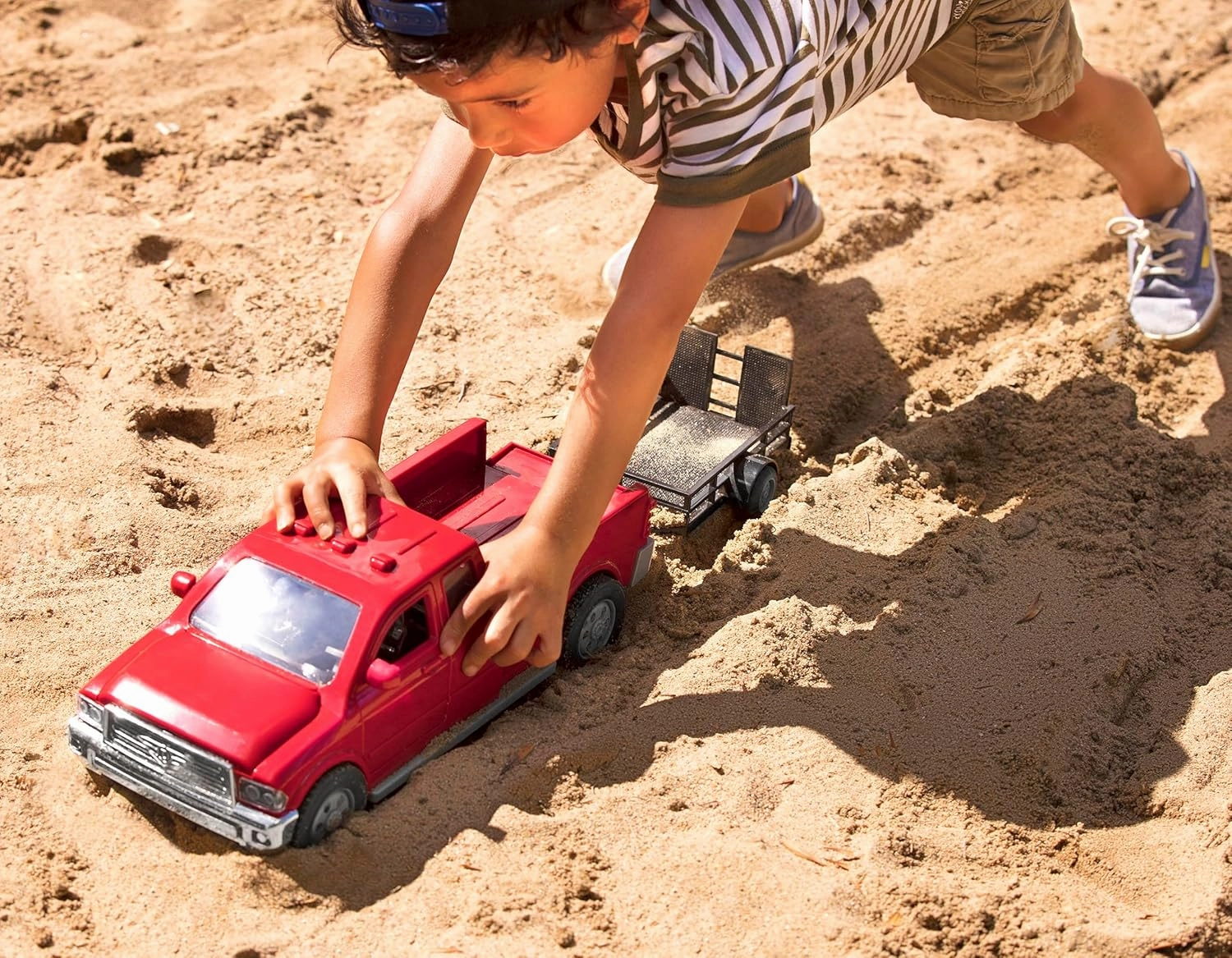 Driven by Battat – Red Toy Pick-Up Truck for Kids – Toy Pickup – Lights & Sounds – Movable Parts – 3 Years   – Red Pickup Truck, 15 inches