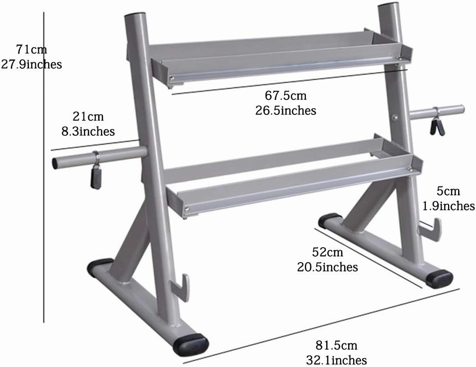 Dumbbell Racks Three-in-one Sports Equipment Storage Rack, Professional Double-Layer Dumbbell Rack, Hexagon Dumbbell Display Stand Easy to Assemble, Load Bearing 200 KG