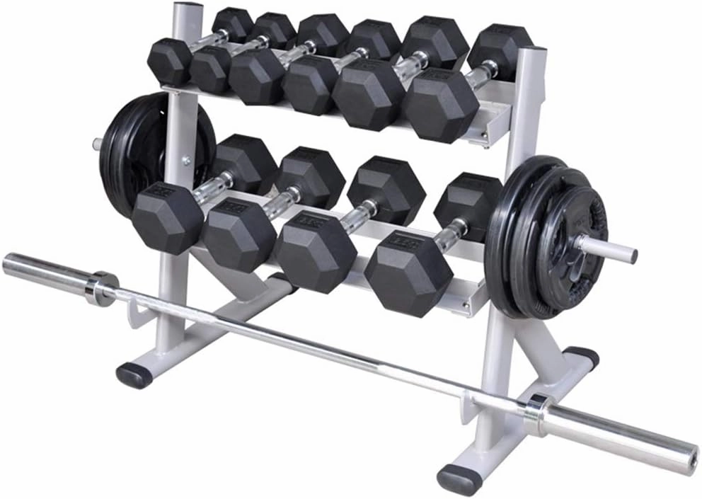 Dumbbell Racks Three-in-one Sports Equipment Storage Rack, Professional Double-Layer Dumbbell Rack, Hexagon Dumbbell Display Stand Easy to Assemble, Load Bearing 200 KG