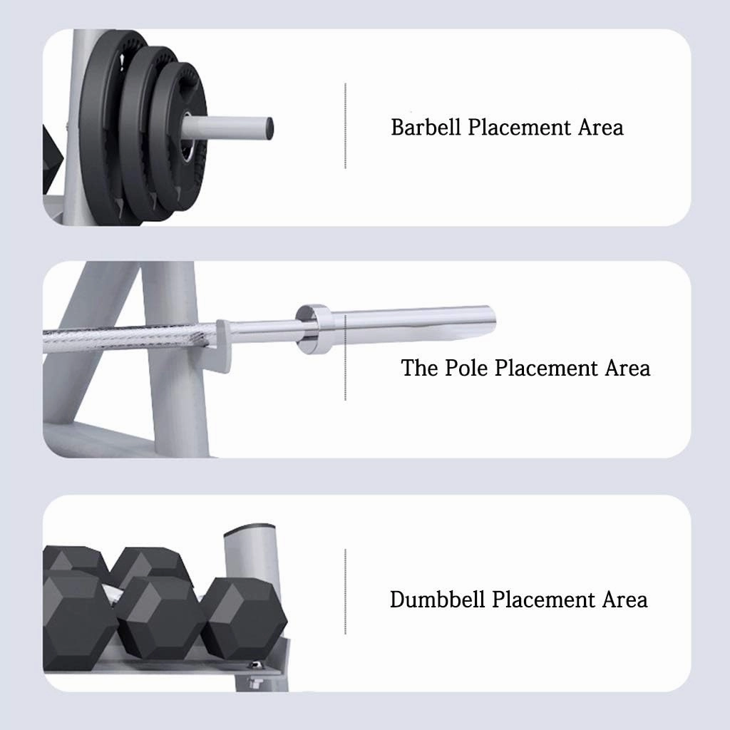 Dumbbell Racks Three-in-one Sports Equipment Storage Rack, Professional Double-Layer Dumbbell Rack, Hexagon Dumbbell Display Stand Easy to Assemble, Load Bearing 200 KG