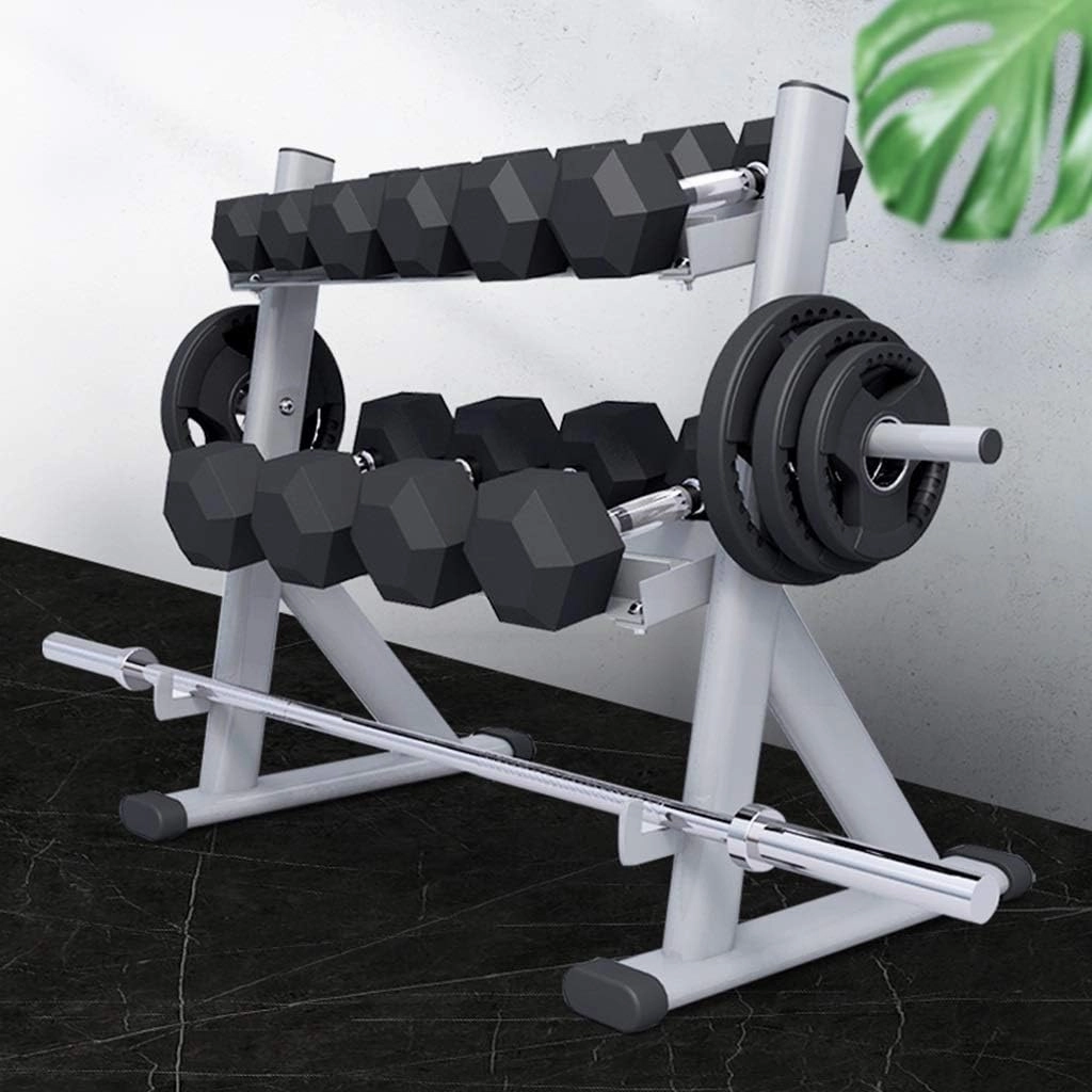 Dumbbell Racks Three-in-one Sports Equipment Storage Rack, Professional Double-Layer Dumbbell Rack, Hexagon Dumbbell Display Stand Easy to Assemble, Load Bearing 200 KG
