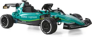 Dynacraft 12V Aston Martin Aramco Formula One Team Race Car for Age 3-8 Years, with Remote Contol