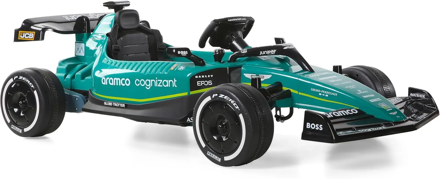 Dynacraft 12V Aston Martin Aramco Formula One Team Race Car for Age 3-8 Years, with Remote Contol