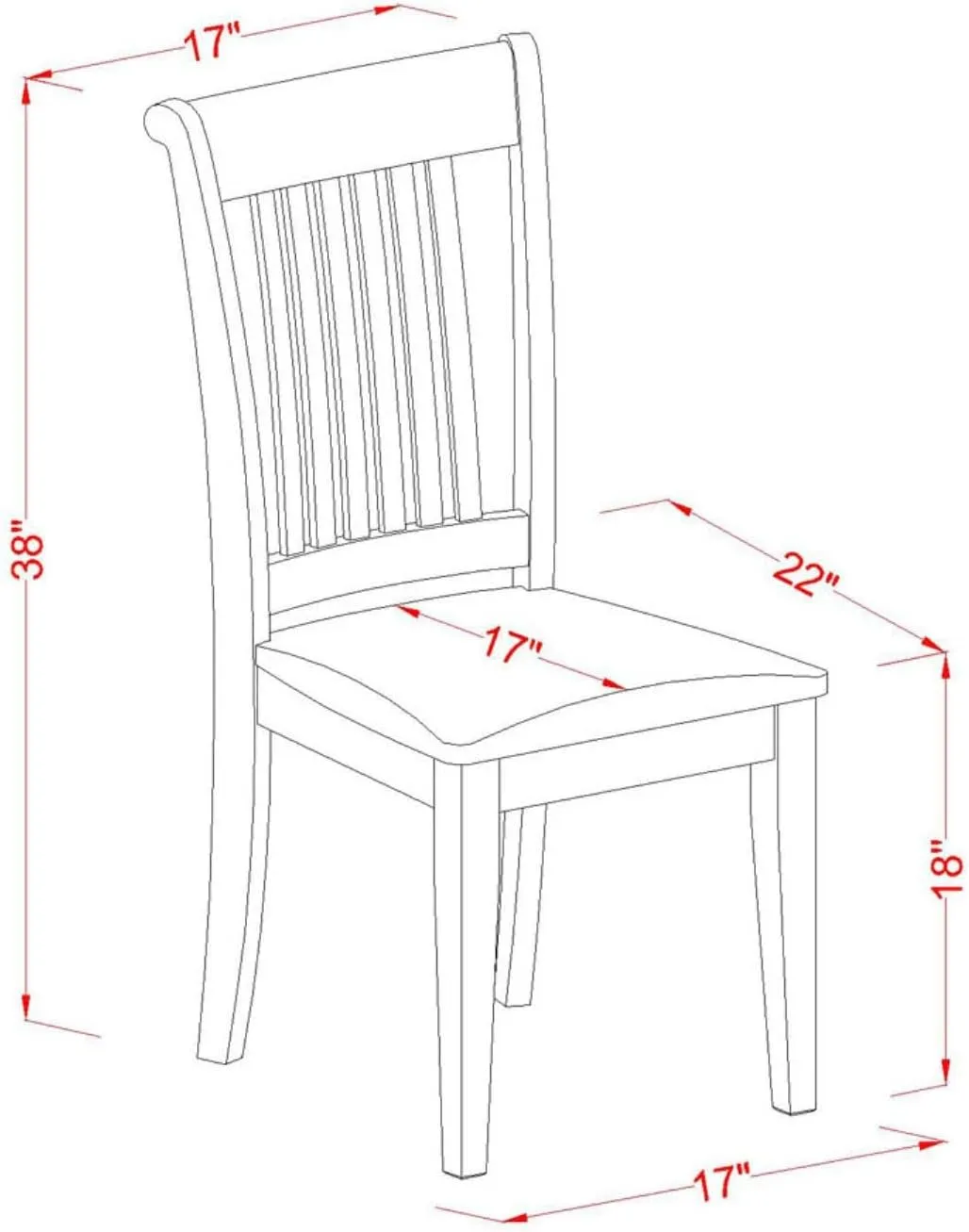 East West Furniture POC-OAK-C Portland Dining Chairs - Linen Fabric Upholstered Solid Wood Chairs, Set of 2, Oak
