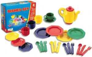 Educational Insights Dishes Set: Pretend Play Kitchen, Set of 25, Ages 3 