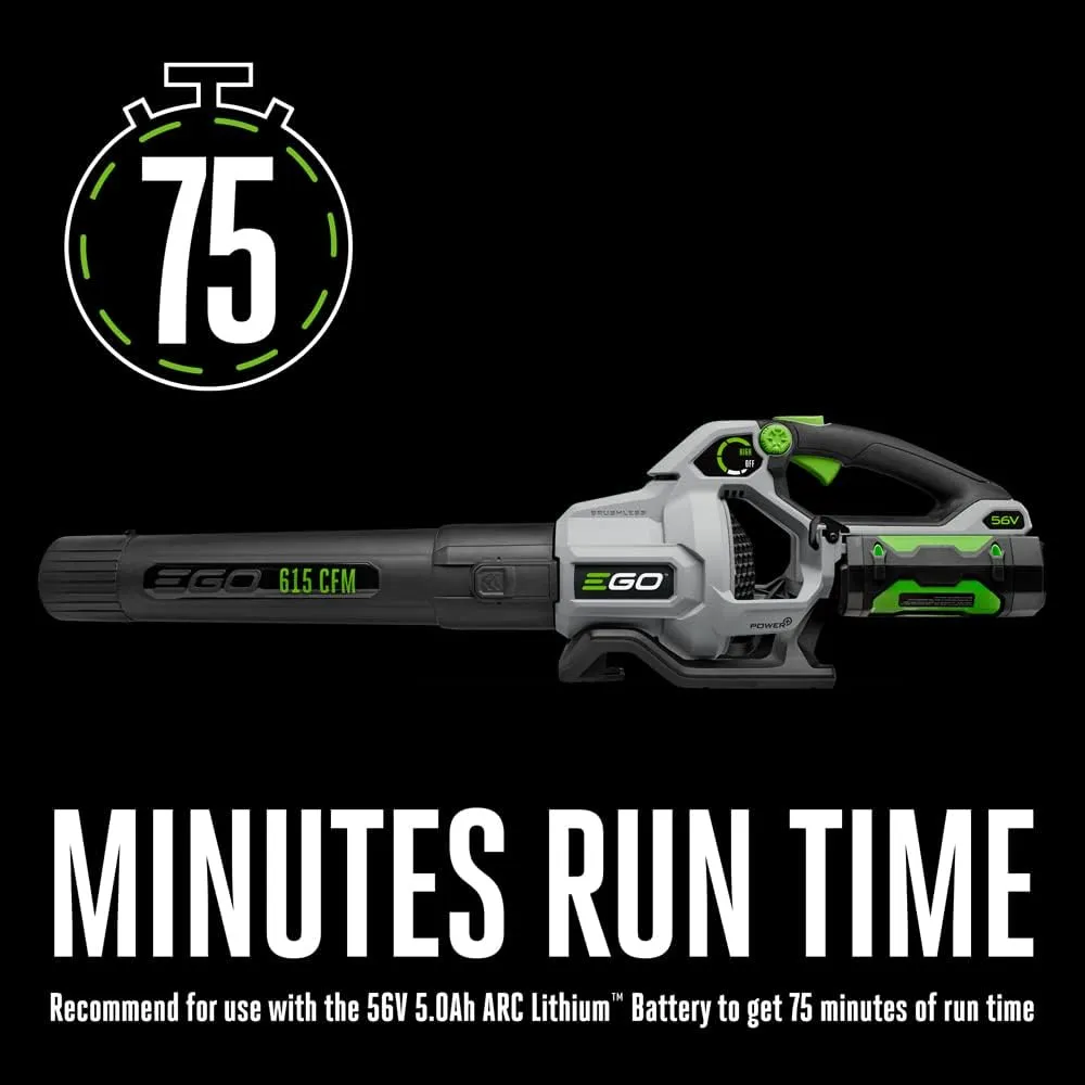 EGO POWER  Leaf Blower, Cordless Electric 615 CFM, Battery and Charger Not Included - LB6150