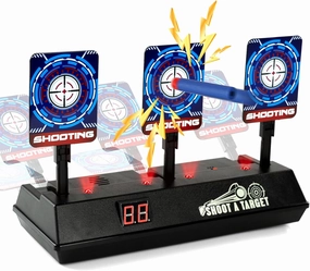 EKIND Electronic Shooting Target Scoring Auto Reset Digital Targets Compatible for Nerf Guns Toys, Ideal Gift Toy for Kids-Boys & Girls (3 Targets)