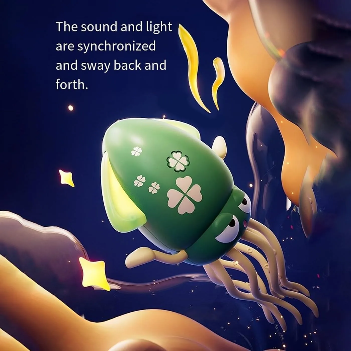 Electric Dancing Wiggly Wonder Octopus Toy, Smart Tentacle Explorer, Squid Toy with Auto Obstacle Avoidance, USB Rechargeable with LED Lights & Music, Interactive Robotic Playful(Green)