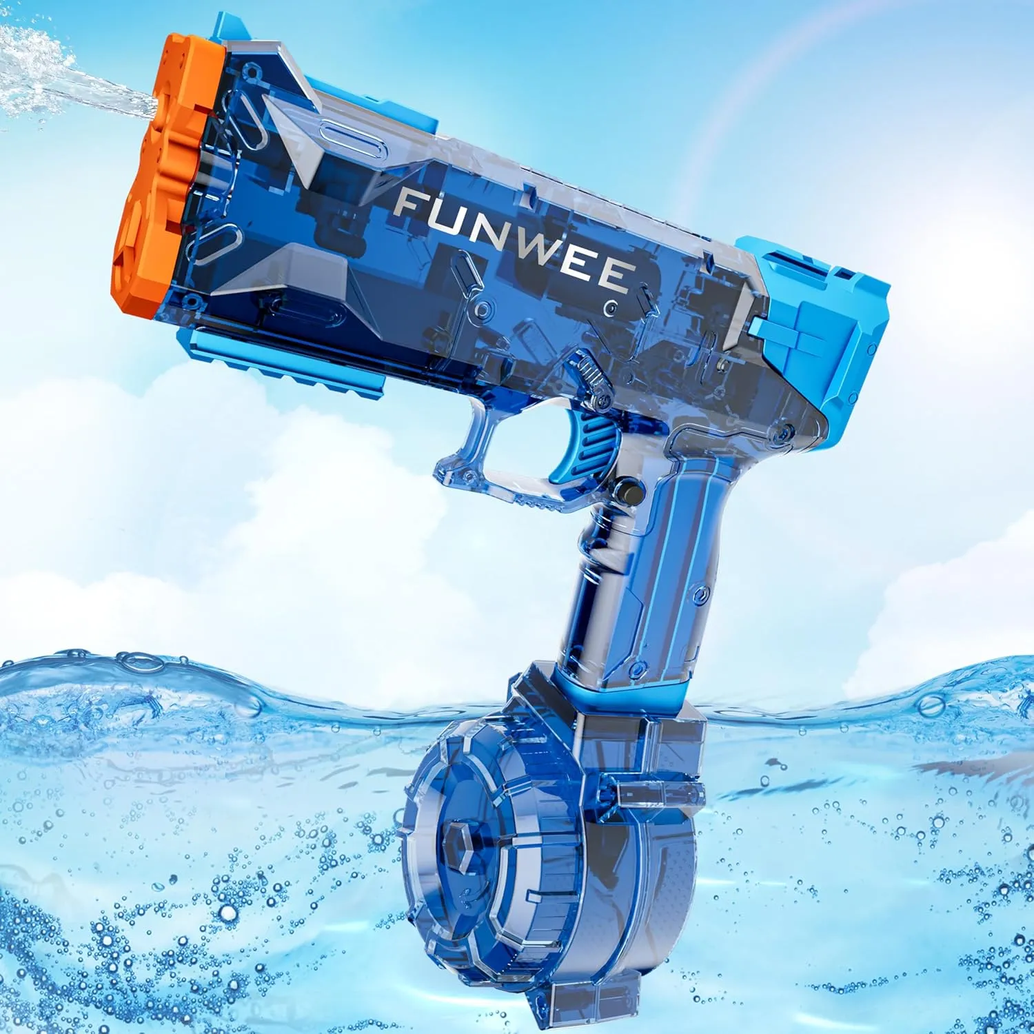 Electric Water Gun for Adult & Kid, Most Strongest Water Pistol Long Range 28-32 FT, Powerful High Powered Automatic Classic Squirt Gun Fully Auto Water Blaster, Swimming Pool Outdoor Toy Game