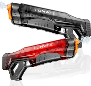 Electric Water Guns for Adults & Kids, Automatic Water Reload & Shooting Over 250 Blasts Water Blaster Squirt Guns Up to 32 FT Long Range, Summer Beach Pool Backyard Outdoor Toys (Black Red)