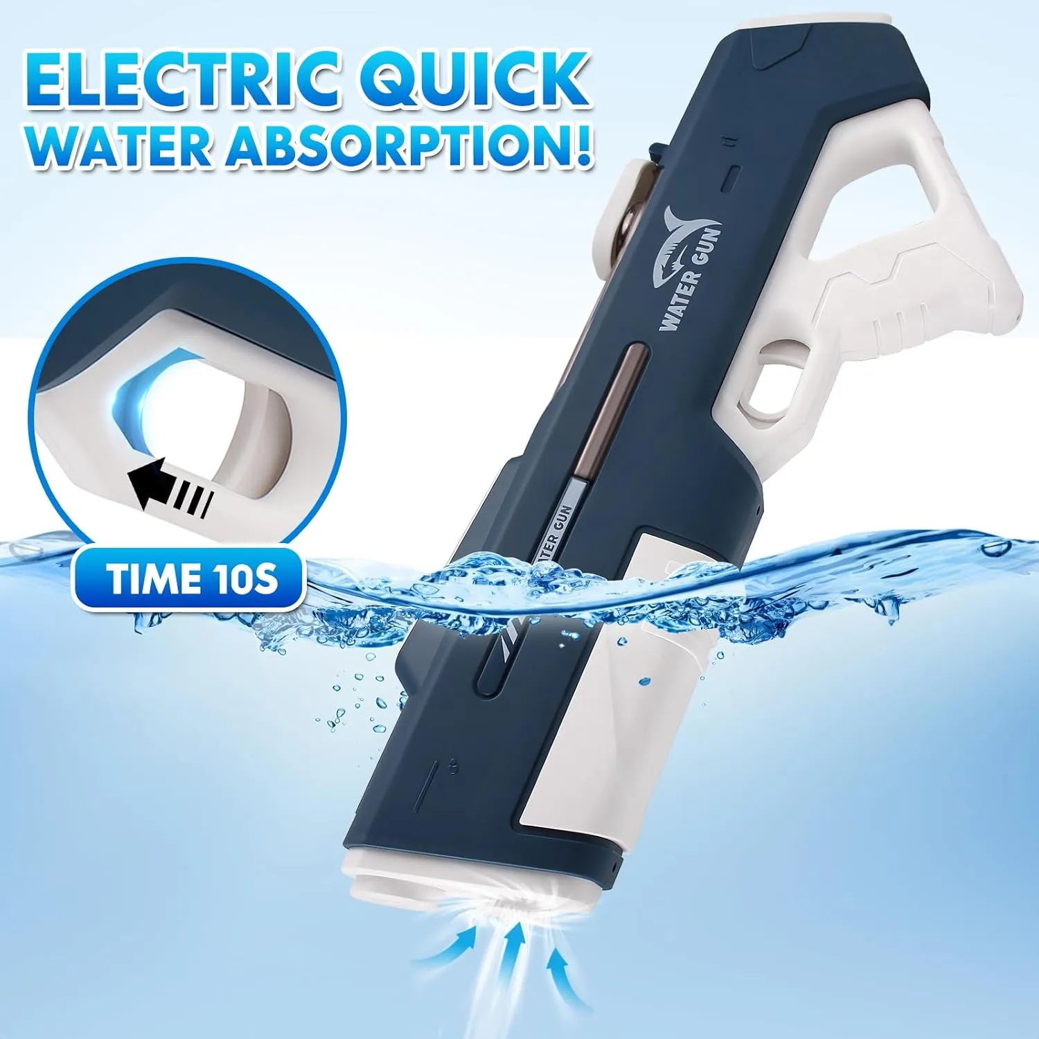 Electric Water Guns for Adults Kids, Automatic Water Reload & Shooting, Automatic Water Gun with Waterproof Design & 25-32Ft Shooting Range, Summer Outdoor Toys Pool Toys for Kids 3 4 5 6 7 （Blue）