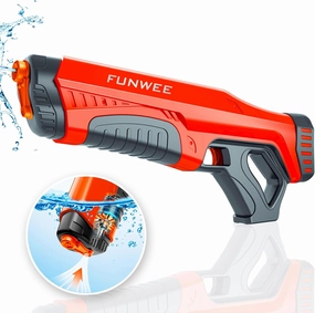 Electric Water Guns for Adults & Kids, Automatic Water Reload & Shooting Over 250 Blasts Water Blaster Squirt Guns Up to 32 FT Long Range, Summer Beach Pool Backyard Outdoor Toys (Red)