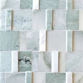 Elevations Blocks Mint Dimensional Stone Mosaic