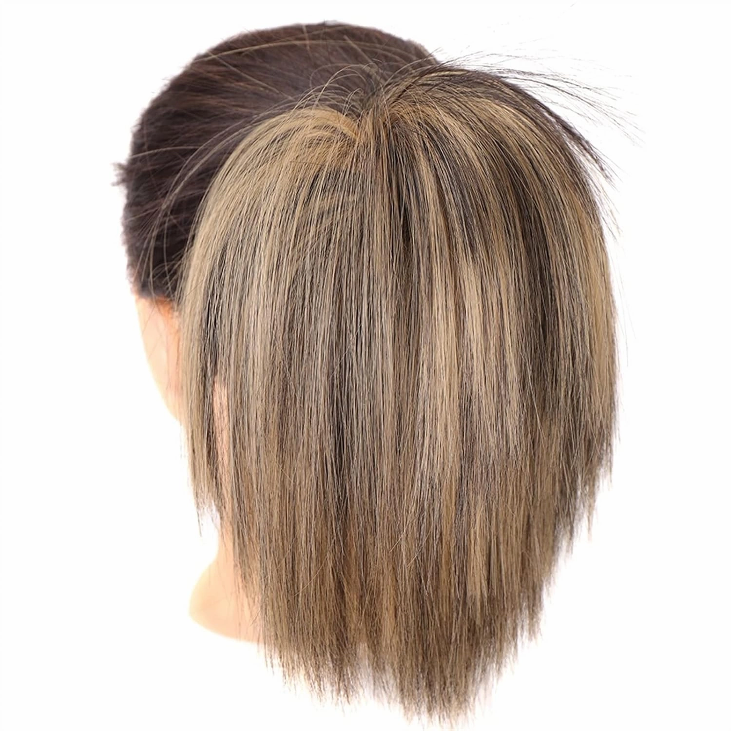 ENGENDER Hair Bun 1 Pack Synthetic Messy Bun with Elastic Rubber Band Wig Straight Hair Ponytail Extensions Hair Bun for Women Hair Piece(01)