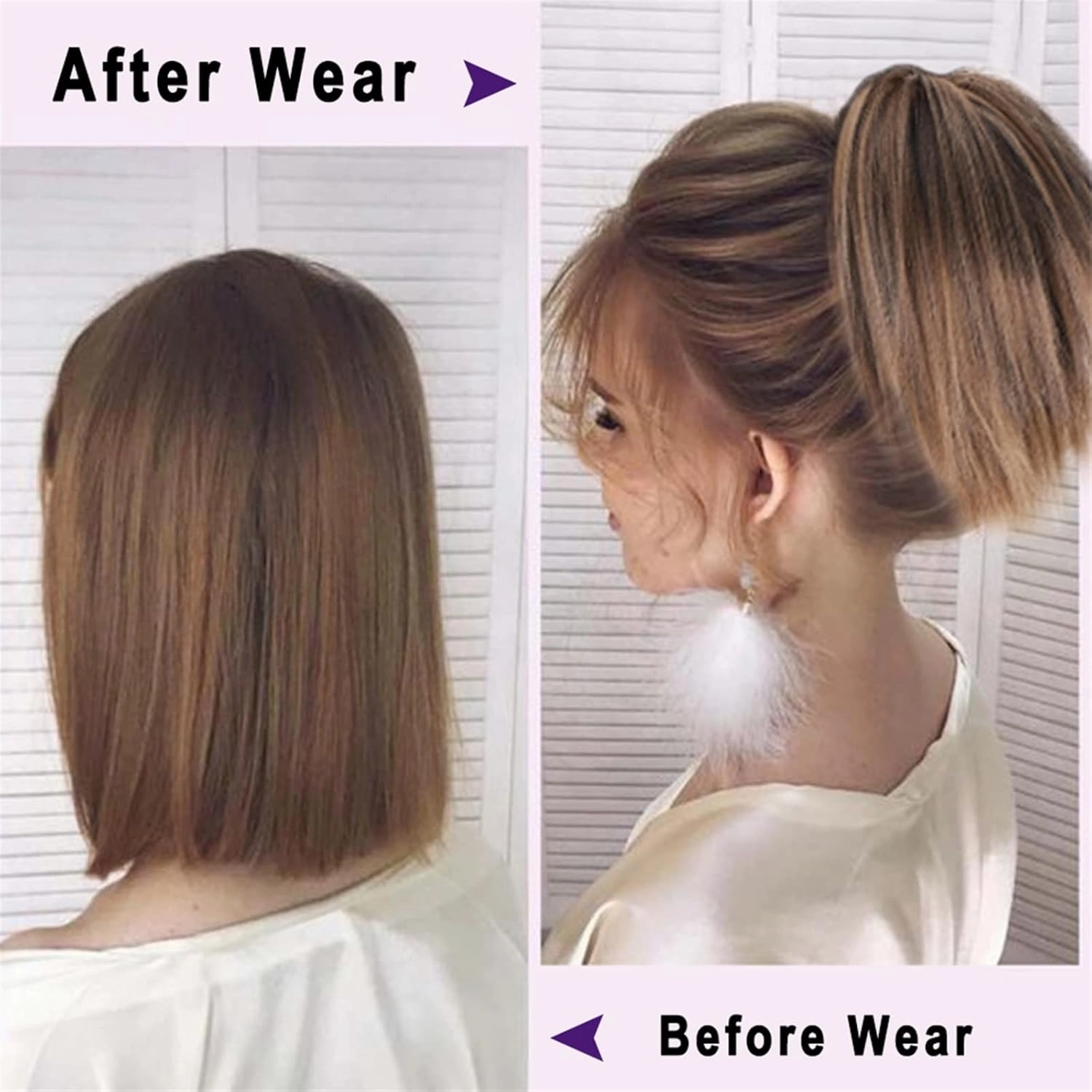 ENGENDER Hair Bun 1 Pack Synthetic Messy Bun with Elastic Rubber Band Wig Straight Hair Ponytail Extensions Hair Bun for Women Hair Piece(01)