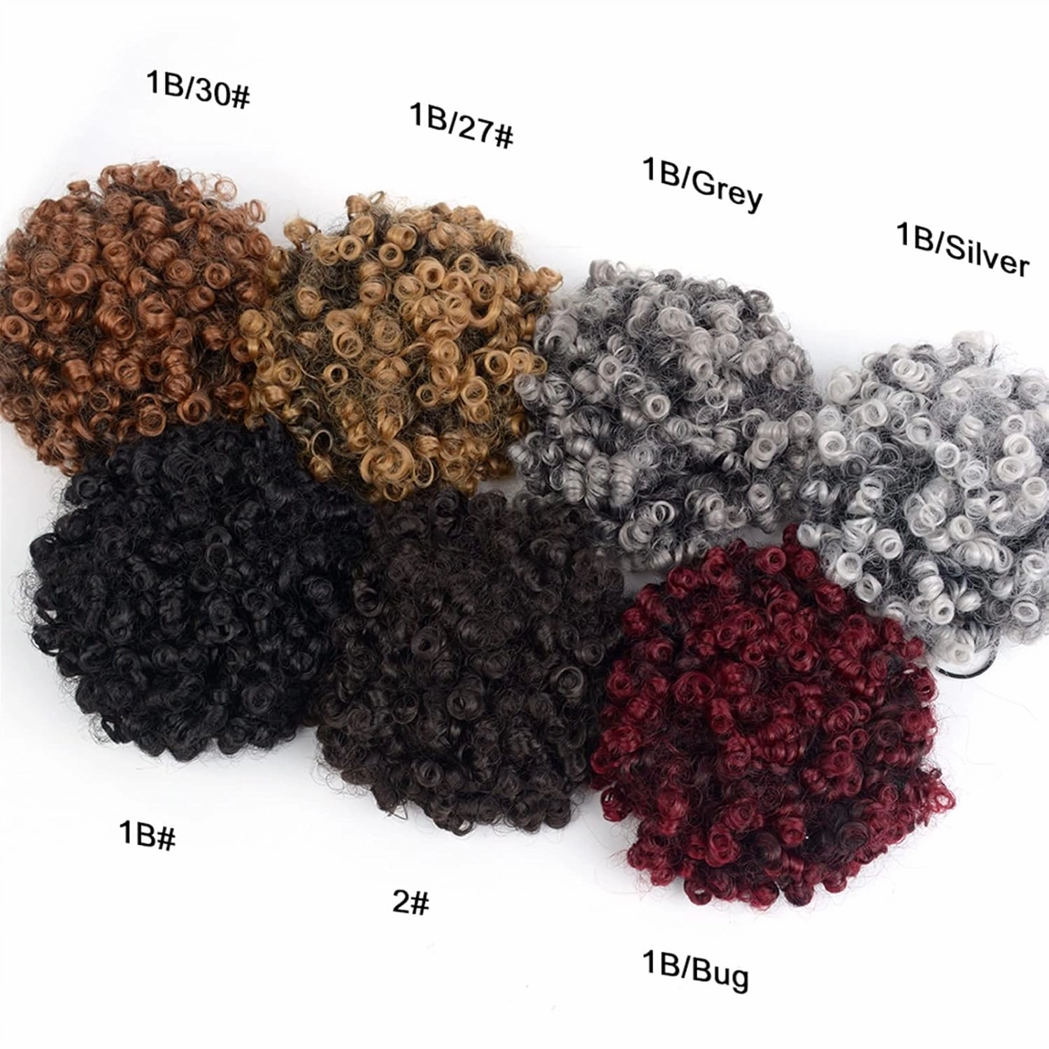 ENGENDER Hair Bun Women's Synthetic Hair Bun Afro Curly Shaggy Ponytail Extensions with Drawstring Shaggy Bun for Black Women Hair Piece(02)