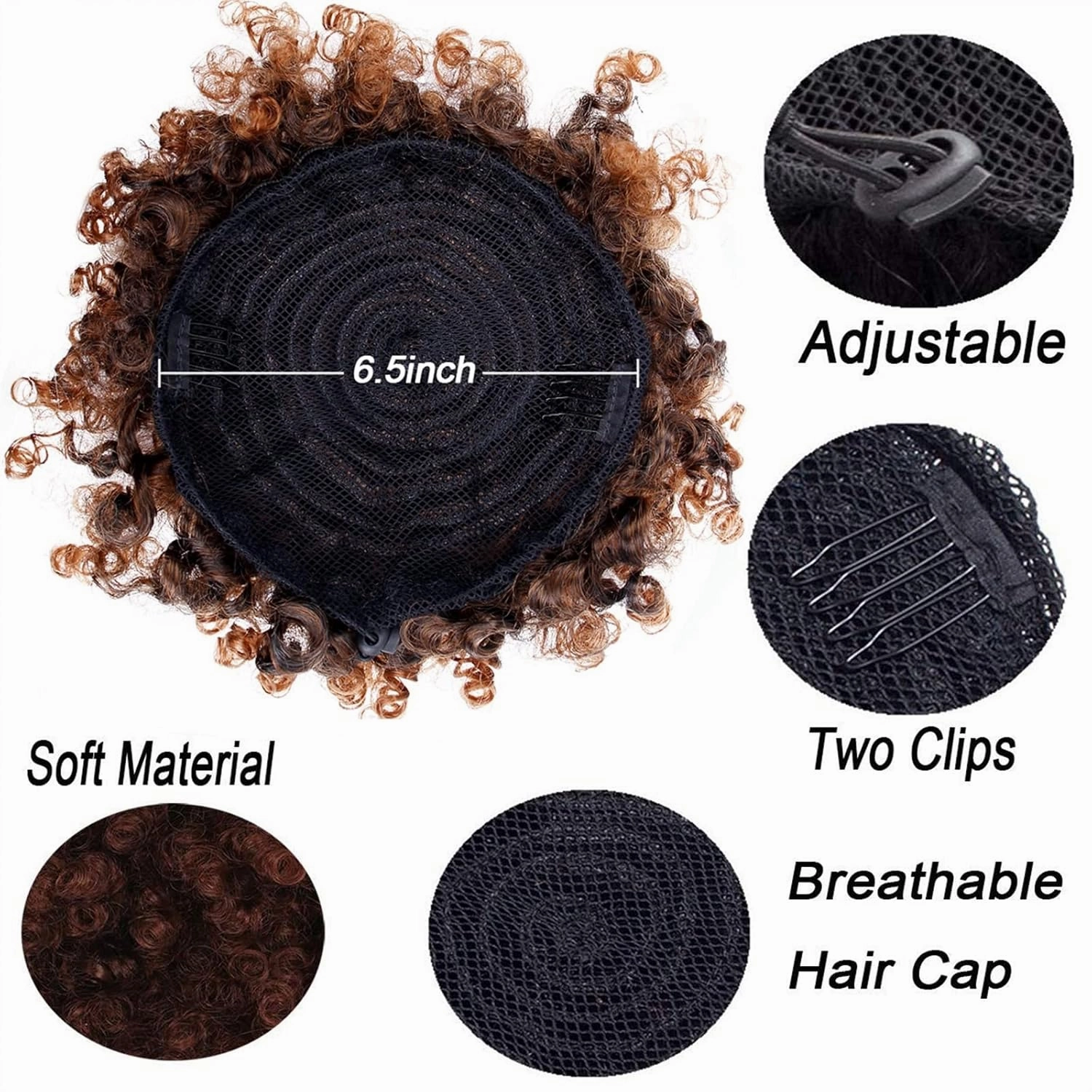 ENGENDER Hair Bun Women's Synthetic Hair Bun Afro Curly Shaggy Ponytail Extensions with Drawstring Shaggy Bun for Black Women Hair Piece(02)