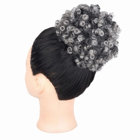 ENGENDER Hair Bun Women's Synthetic Hair Bun Afro Curly Shaggy Ponytail Extensions with Drawstring Shaggy Bun for Black Women Hair Piece(02)