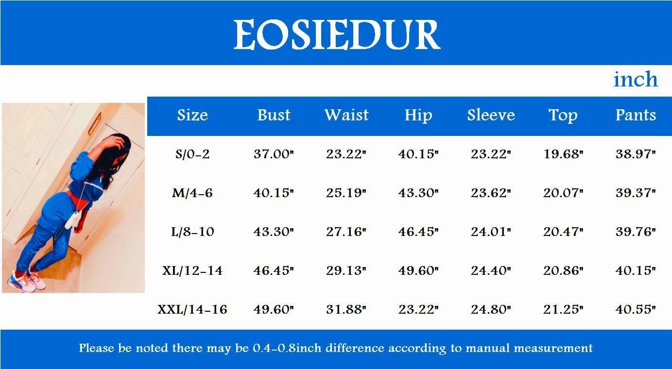 EOSIEDUR Women 2 Piece Outfits Tracksuit Jumpsuits Lightweight Windbreaker Pullover Jacket Crop Top Pants Set