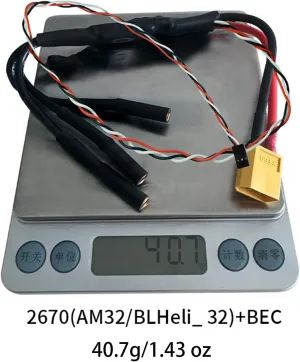 ESC 2-6S Lipo 70A FPV Controller Brushless Electronic Speed Controller Firmware BLHeli_32 5V/4A BEC Supports 128KHz PWM Frequency for RC FPV Airplane Helicopter Drone.