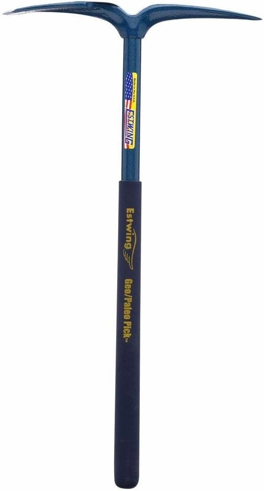 ESTWING Geo/Paleo Rock Pick - 25" Geologist Tool with All Steel Construction & Vinyl Cushion Grip - GP100, Blue