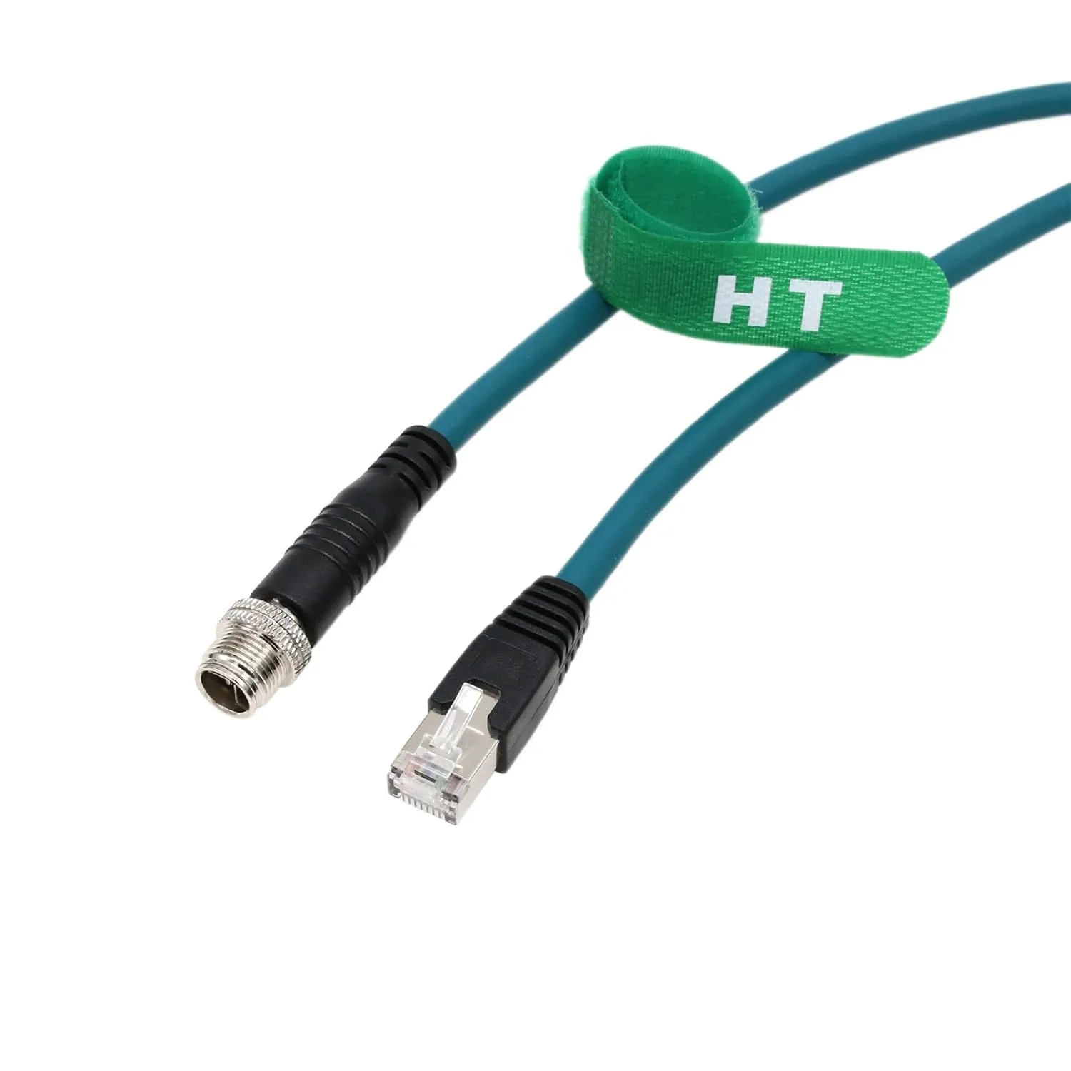 Ethernet Cable for Cognex in-Sight 2000 7000 8000 9000 Basler Baumer Camera Sensor Barcode Reader, 8 Pin X-Coded M12 to RJ45 CAT-7e 20M
