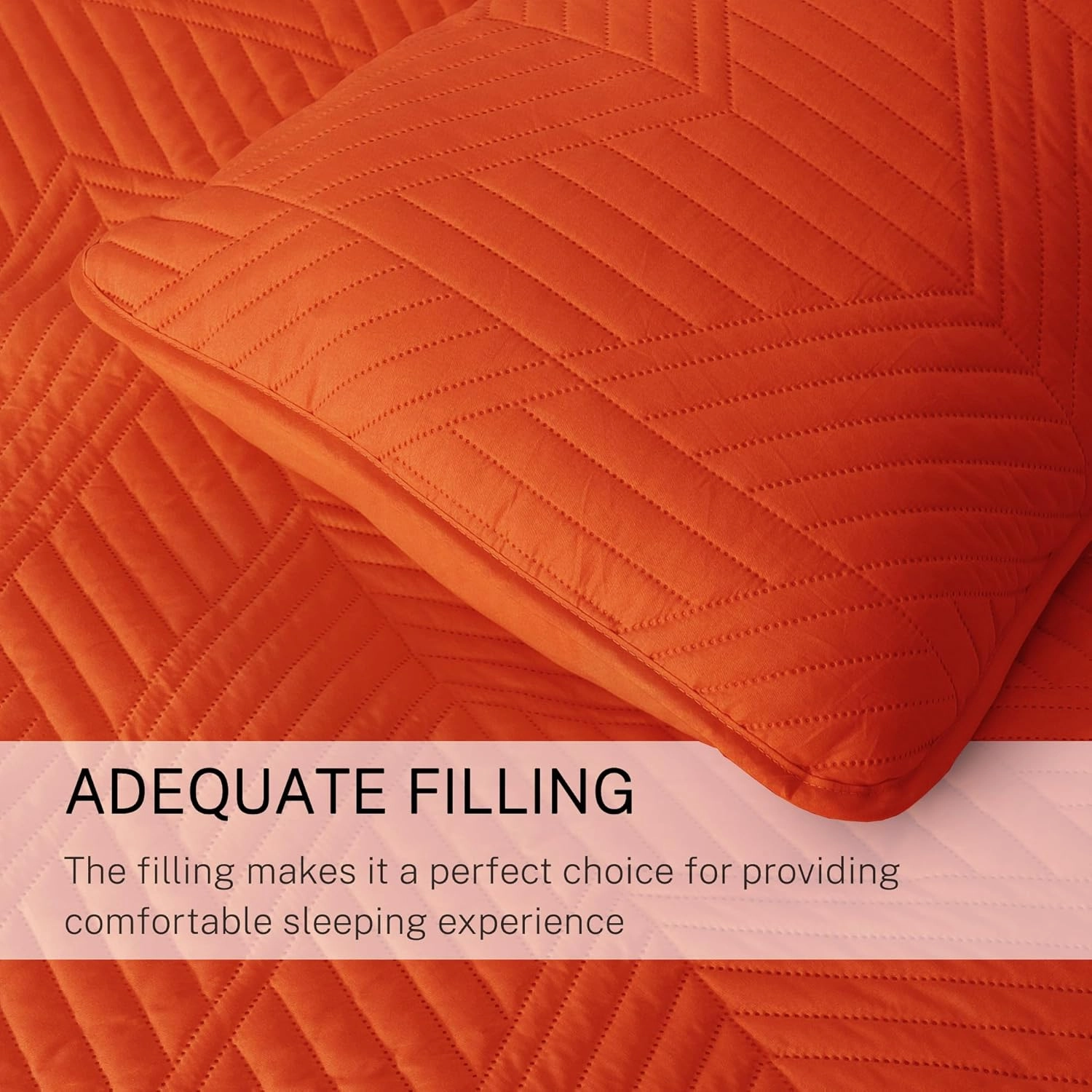 Exclusivo Mezcla Ultrasonic Full Queen Quilt Bedding Set, Lightweight Burnt Orange Bedspreads Soft Modern Geometric Coverlet Set for All Seasons (1 Quilt and 2 Pillow Shams)