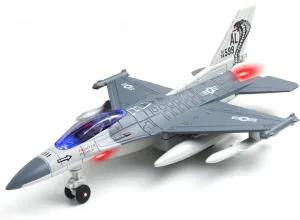 F16 Airplane Toy, Fighter Jet Toy for Kids, Pull Back Toy Jets, Diecast Airplanes Model with Light & Sound, Metal Airplane Gifts for Kids Decor