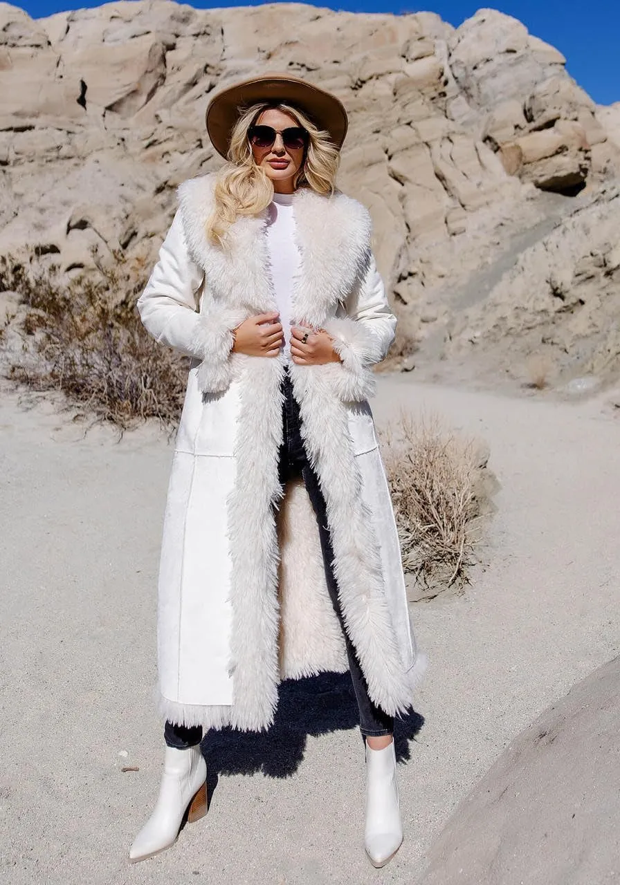 Fabulous-Furs Donna Salyers Faux Suede & Shearling Big Sky Full-Length Coat
