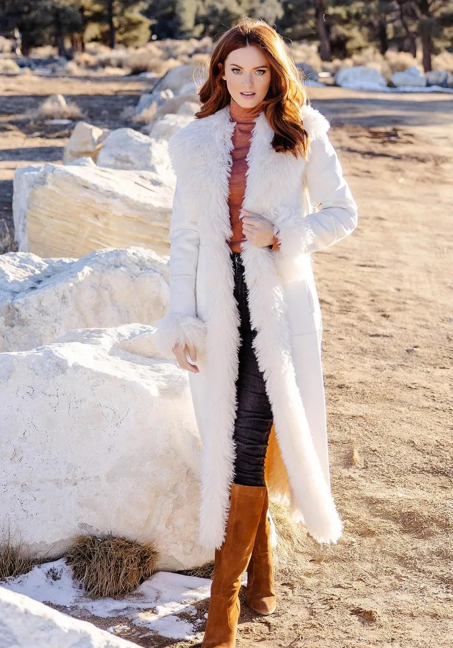 Fabulous-Furs Donna Salyers Faux Suede & Shearling Big Sky Full-Length Coat
