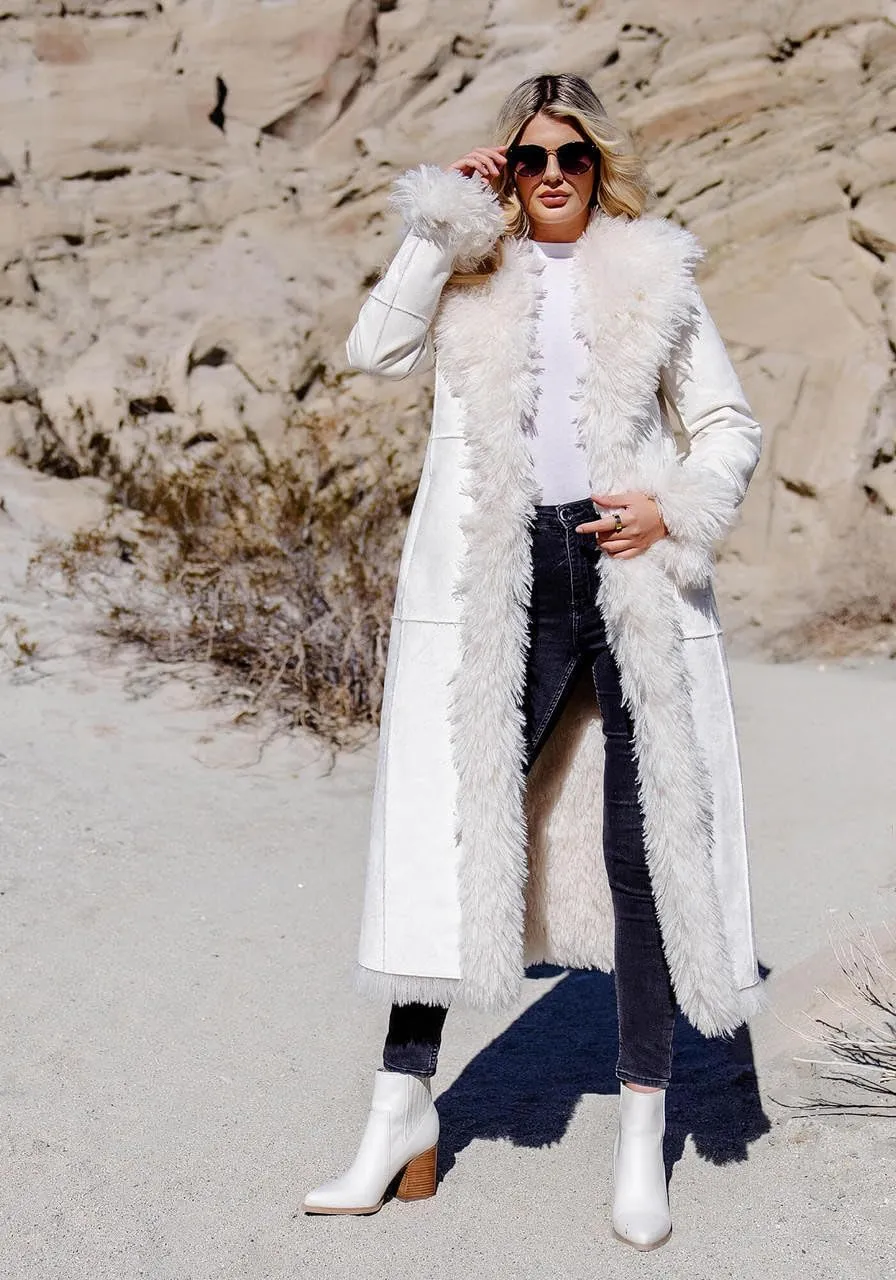 Fabulous-Furs Donna Salyers Faux Suede & Shearling Big Sky Full-Length Coat