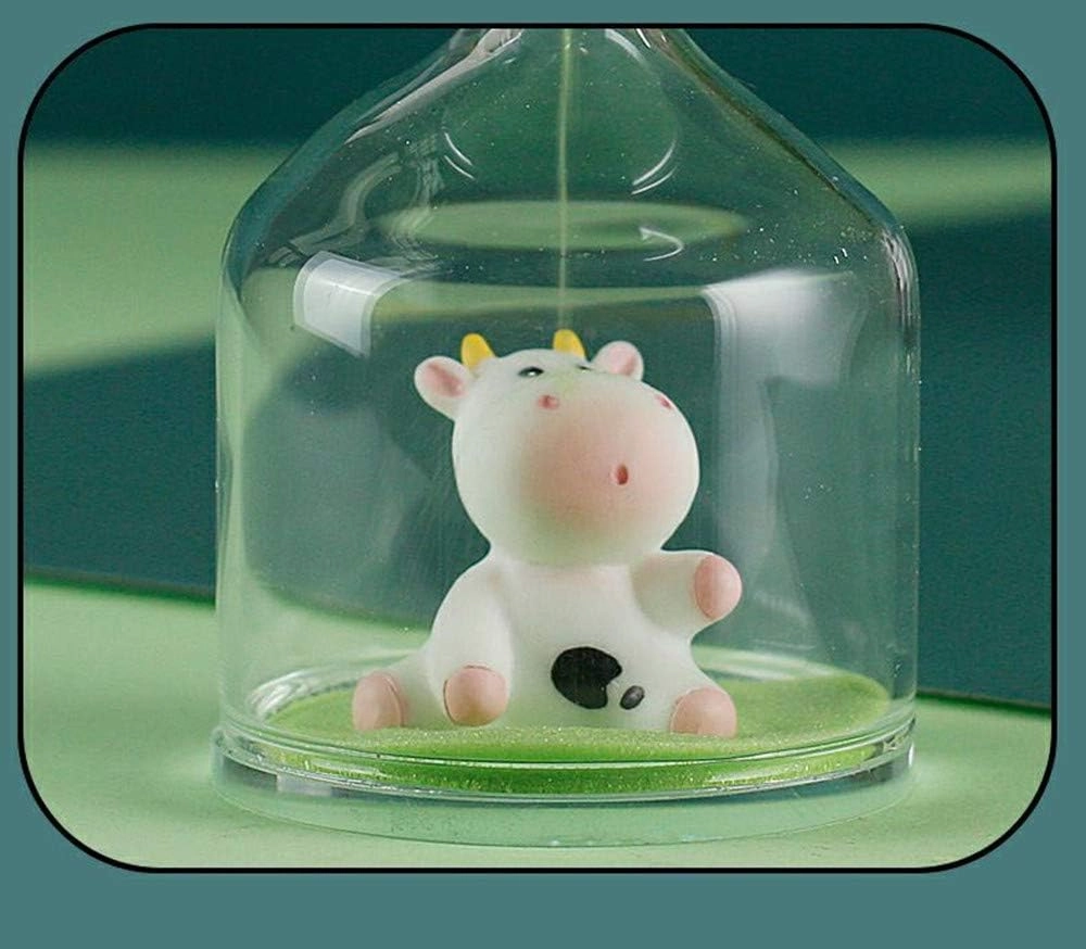 Falytemow 30 Minutes Hourglass Green Farm Sand Timer Cute Cow Desktop Decoration for Kitchen School Teaching