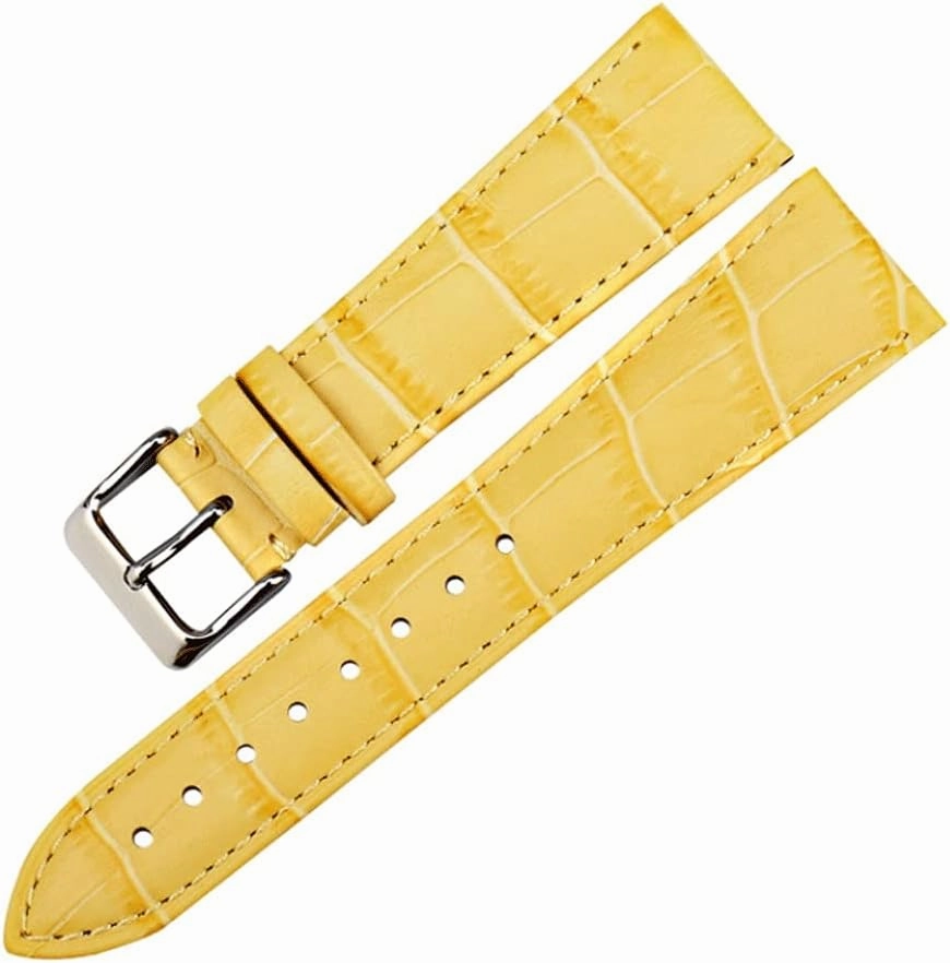 Fashion Watchbands Genuine Leather Watch Strap 12mm-22mm for Women Watch Band for Watch Bracelet(White-Dinosaur Doodle4,14mm)