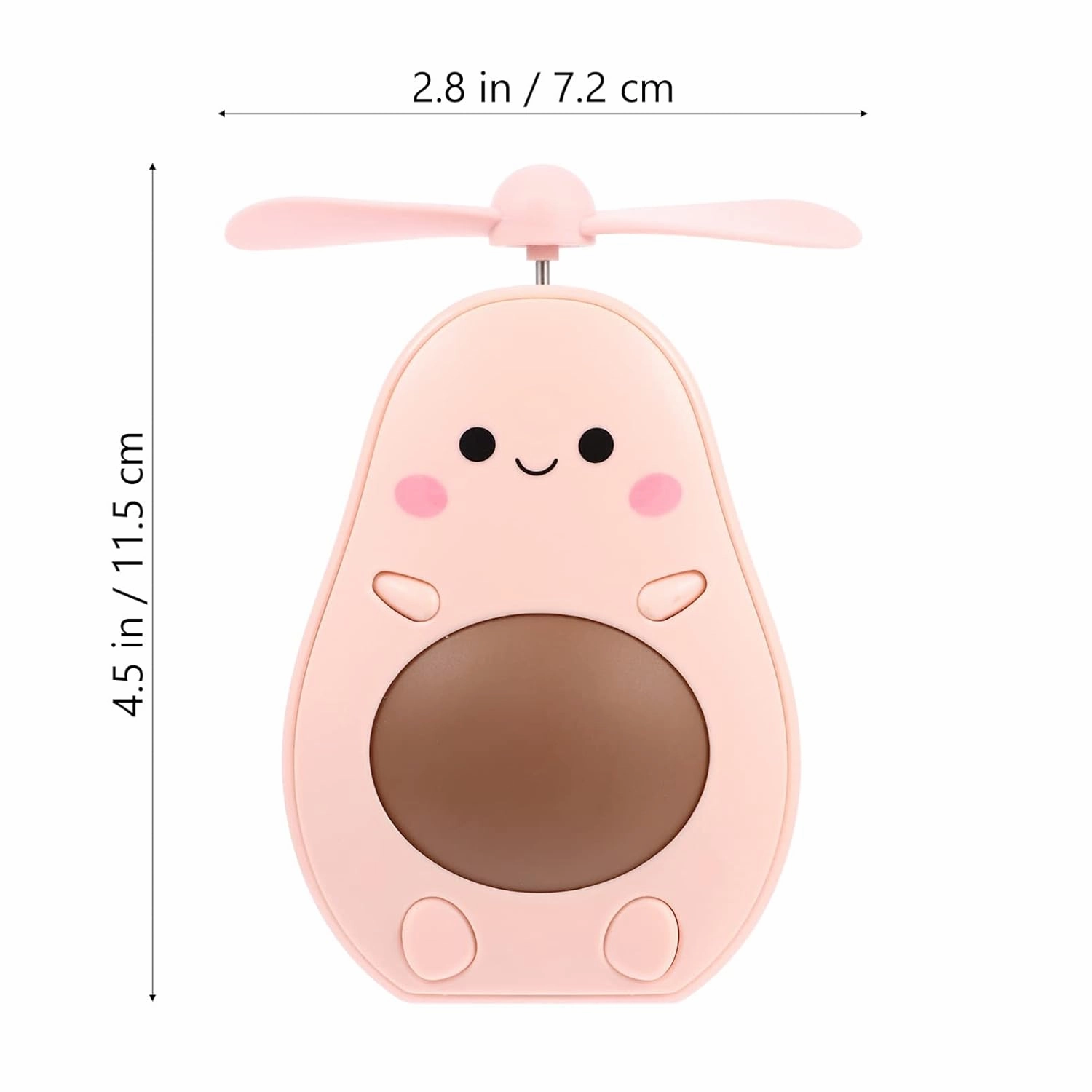 FAVOMOTO Avocado Mirror Fan Led Lighted Compact Mirror Avocado Shape Travel Makeup Mirror Portable Pocket Cosmetic Hand Mirror with Fan for Travel Outdoor Handbag Pink