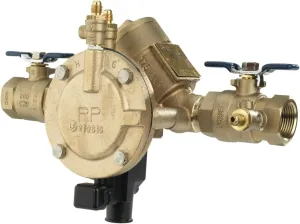 Febco 825Y Series 1" Bronze Reduced Pressure Zone Backflow Preventer Assembly, Quarter Turn Shutoff, NPT End Connections, Y Pattern, Flood Sensor with SentryPlus Alert Technology for Relief Valve