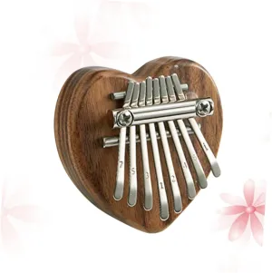 Finger Piano for Kids 8 Keys Mini Thumb Piano Educational Toy Metal Keys Smooth Surface Handmade Assembly Heart Shape Paintable