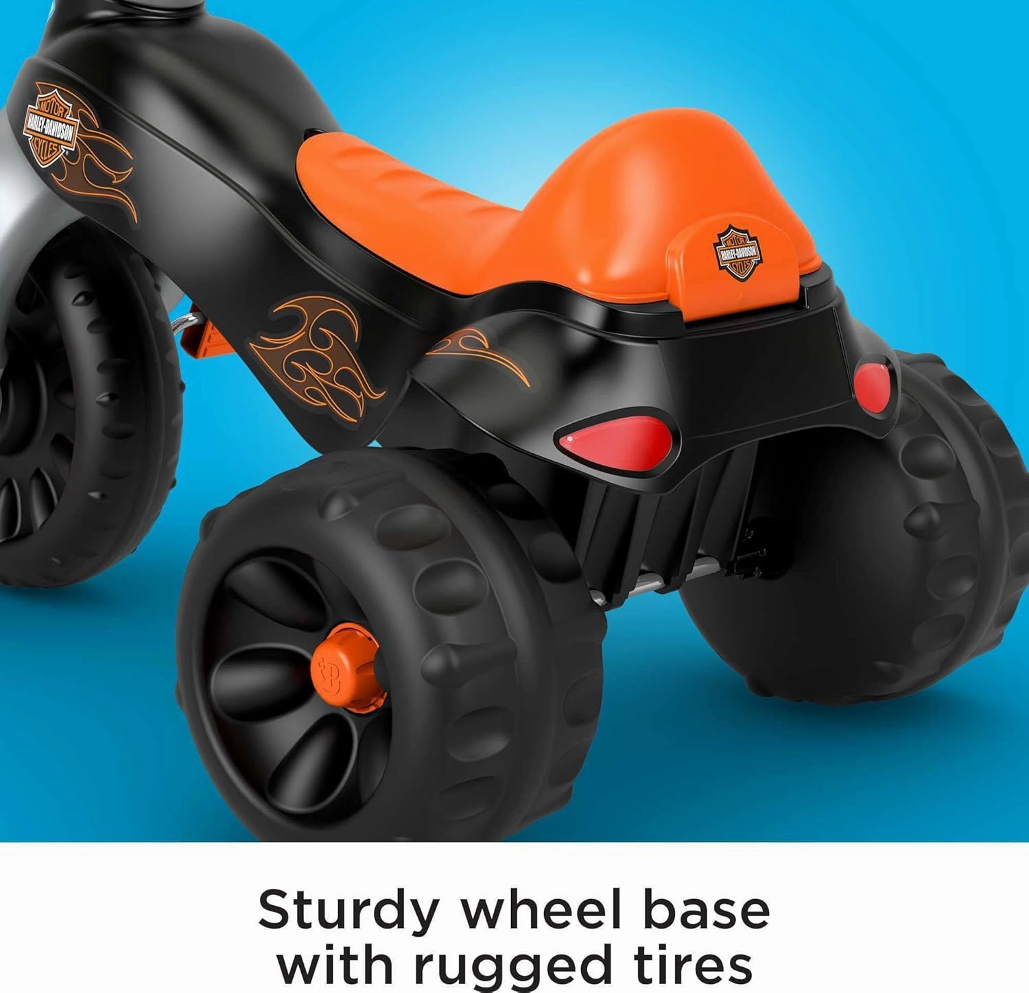 Fisher-Price Toddler Tricycle Harley-Davidson Tough Trike, Toy Bike with Handlebar Grips & Storage for Outdoor Play Kids Ages 2  Years