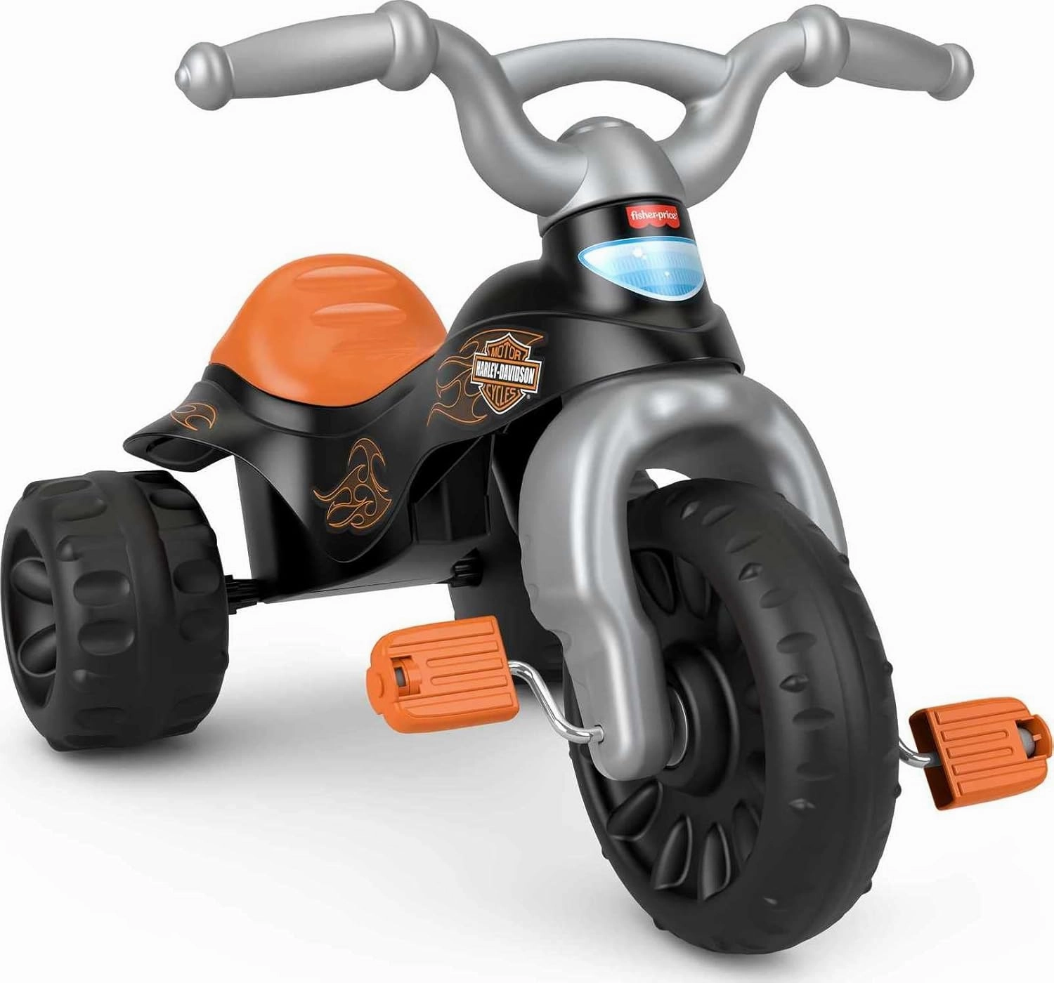 Fisher-Price Toddler Tricycle Harley-Davidson Tough Trike, Toy Bike with Handlebar Grips & Storage for Outdoor Play Kids Ages 2  Years