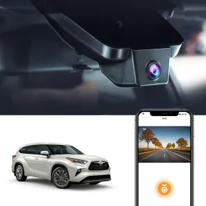 Fitcamx 4K Dash Cam Suitable for Toyota Highlander 2020-2025 LE Limited L XLE XSE Platinum UX70 (Gen4), OEM Factory Look, UHD 2160P Video, WiFi & APP, G-Sensor, Loop Recording, Plug & Play, 64GB Card