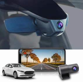 Fitcamx Front 4K Rear 1080P Dash Cam Adapts for Mazda 3 2024 2025 Sedan Hatchback (HD2-0204), OEM Look, Dual HD Video, Built-in WiFi & APP, Loop Recording, Parking Sensor, Easy to Use, 128GB Card