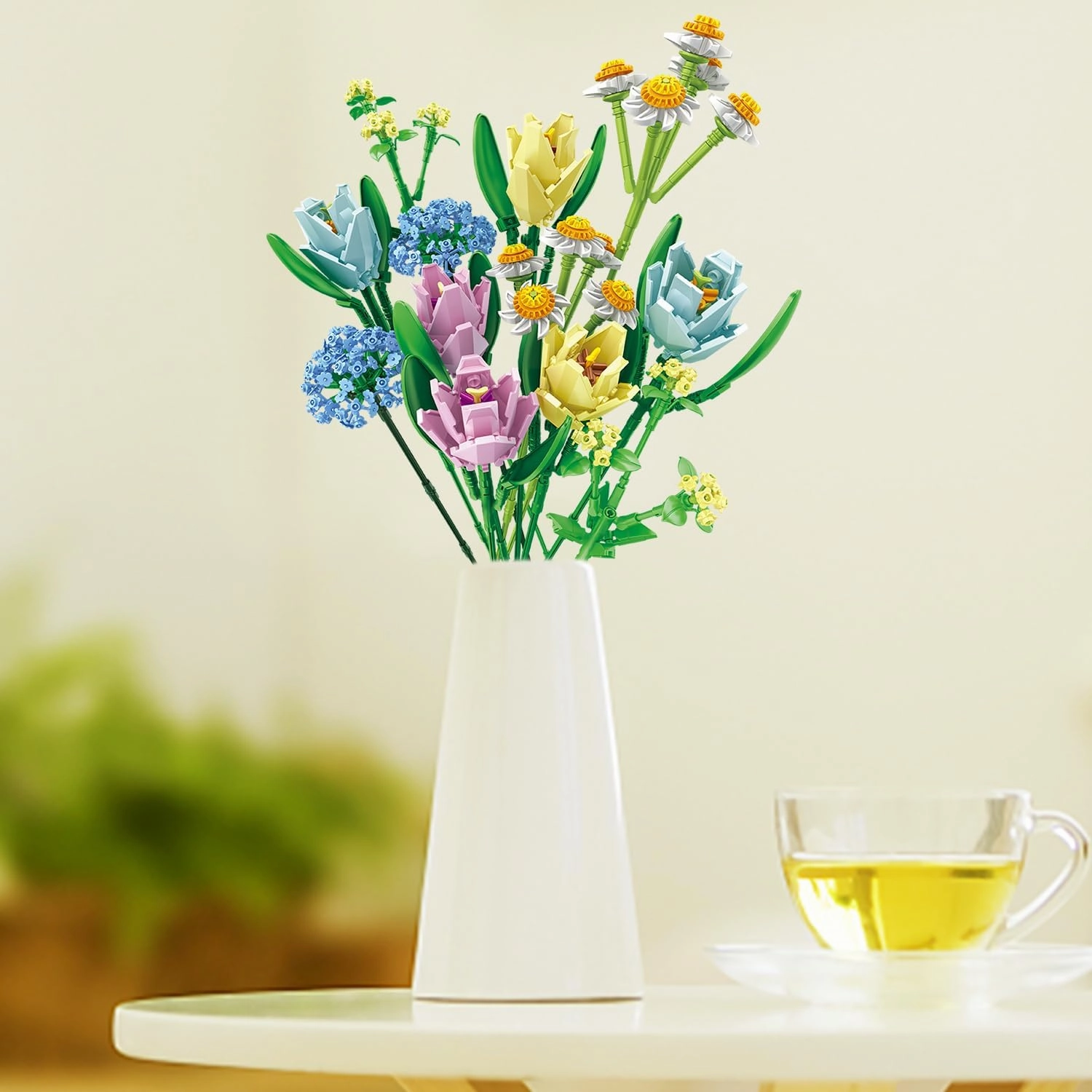 Flower Bouquet Building Blocks Tulips Botanical Collection Bricks Sets Creative Toys Kits Mother's Day Birthday Gifts for Adults Mom Girlfriends Old Kids 8-12, 6-12 (837 PCS)