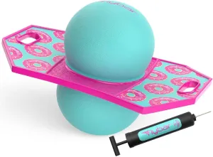 Flybar Pogo Trick Ball for Kids, Bounce Board for Boys and Girls Ages 6 , Up to 160 lbs, Includes Pump, Easy to Carry Handle, Durable Plastic Deck Indoor, Outdoor Toy Pogo Jumper,