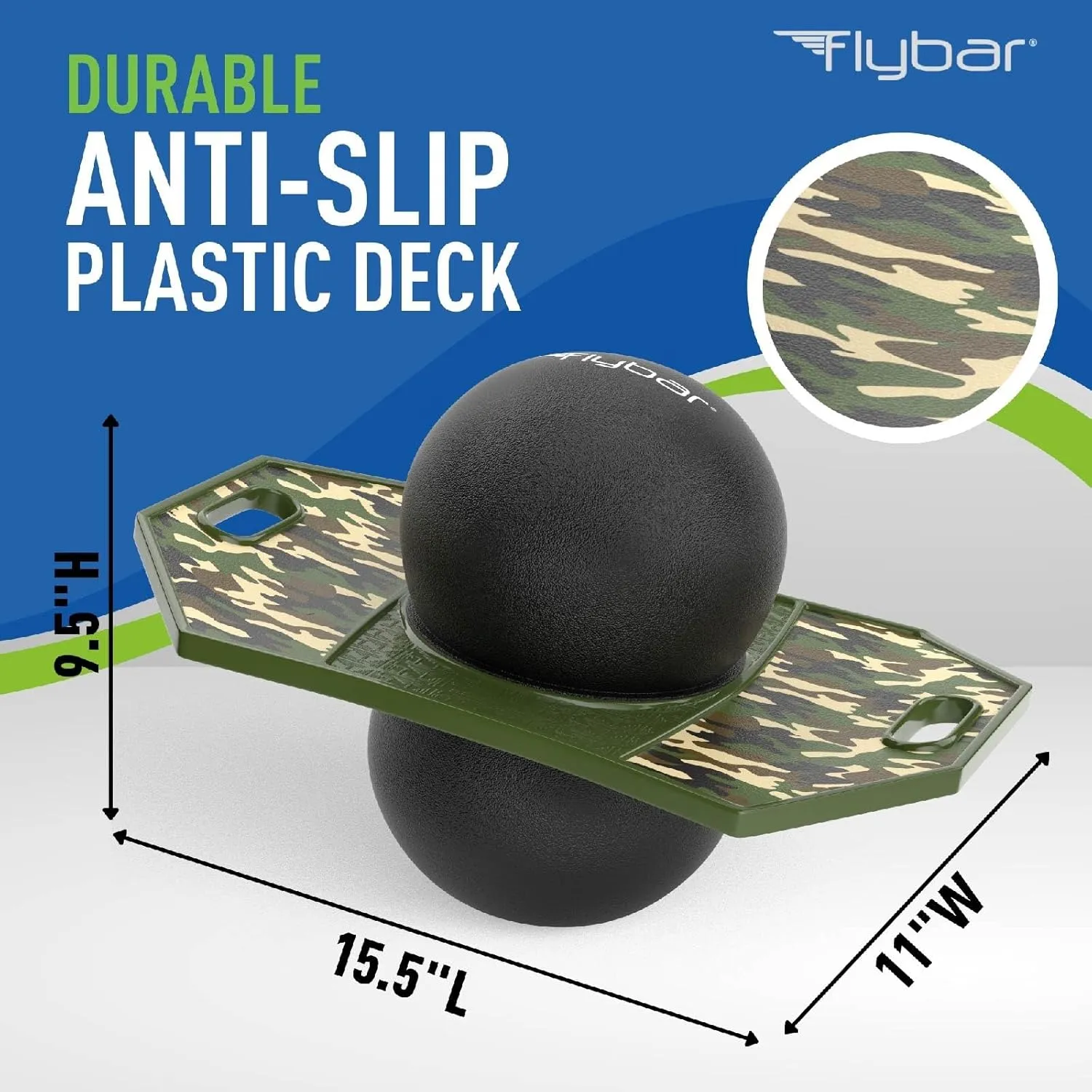 Flybar Pogo Trick Ball for Kids, Bounce Board for Boys and Girls Ages 6 , Up to 160 lbs, Includes Pump, Easy to Carry Handle, Durable Plastic Deck Indoor, Outdoor Toy Pogo Jumper,