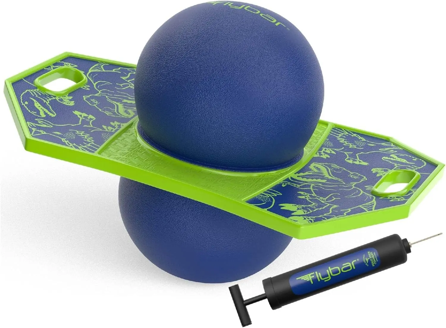 Flybar Pogo Trick Ball for Kids, Bounce Board for Boys and Girls Ages 6 , Up to 160 lbs, Includes Pump, Easy to Carry Handle, Durable Plastic Deck Indoor, Outdoor Toy Pogo Jumper,
