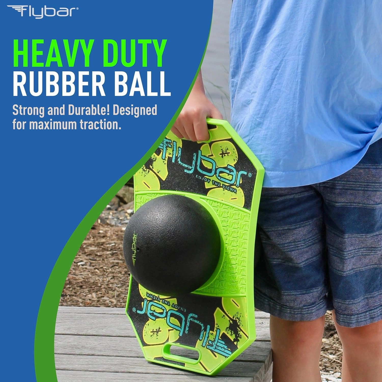 Flybar Pogo Trick Ball for Kids, Bounce Board for Boys and Girls Ages 6 , Up to 160 lbs, Includes Pump, Easy to Carry Handle, Durable Plastic Deck Indoor, Outdoor Toy Pogo Jumper,