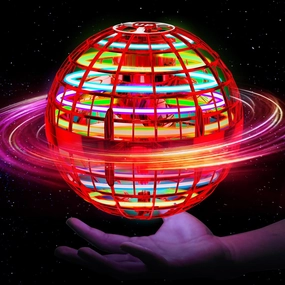 Flying Orb Ball (Red, 2024 Upgraded) with Dazzling Lights, Magic Hover Spinner, Cool Boomerang Drone, Floating Cosmic Globe, Kids Outdoor Toys, for 6 7 8 9 10 Year Old Boys Girls