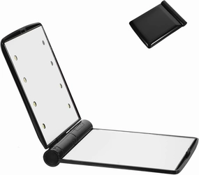 Foldable LED Makeup Mirror Two Sided Handheld Design Compact Pocket Mirror for Travel High Definition Surface Present for Women