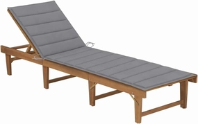 Folding Sun Lounger with Cushion Solid Acacia Woodpatio Chairs Tanning Chair Camping Chairs Recliner chairSuitable for Gardens, courtyards